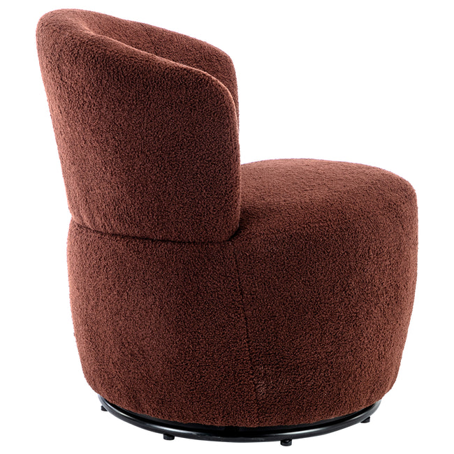 Swivel Accent Armchair Barrel Chair, Lounge Chair with Teddy Fabric and Mental Frame,  Swivel Tub Chair,Sofa Reading Chair for Living Room Bedroom Balcony Office_21