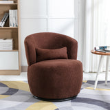 Swivel Accent Armchair Barrel Chair, Lounge Chair with Teddy Fabric and Mental Frame,  Swivel Tub Chair,Sofa Reading Chair for Living Room Bedroom Balcony Office_4