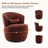 Swivel Accent Armchair Barrel Chair, Lounge Chair with Teddy Fabric and Mental Frame,  Swivel Tub Chair,Sofa Reading Chair for Living Room Bedroom Balcony Office_18