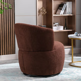 Swivel Accent Armchair Barrel Chair, Lounge Chair with Teddy Fabric and Mental Frame,  Swivel Tub Chair,Sofa Reading Chair for Living Room Bedroom Balcony Office_11