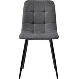 Dining Chair (4 pcs), Dark Grey,4-Set Linen Upholstered Chair Design Chair with Backrest,Seat in Linen, Metal Frame_11