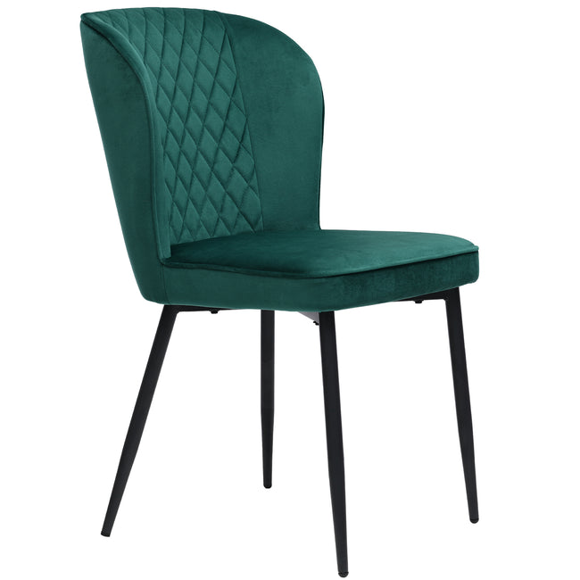 Velvet  dining chair (4 pcs), dark green, Modern Vanity Chair Kitchen Accent Occasional Chair with Metal Legs for Dining Room Living Room,upholstered chair  with backrest,seat in velvet metal_10