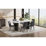 Dining Chair (4 pcs), Dark Grey,4-Set Linen Upholstered Chair Design Chair with Backrest,Seat in Linen, Metal Frame_1