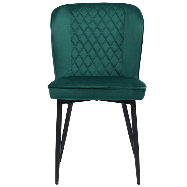 Velvet  dining chair (4 pcs), dark green, Modern Vanity Chair Kitchen Accent Occasional Chair with Metal Legs for Dining Room Living Room,upholstered chair  with backrest,seat in velvet metal_12