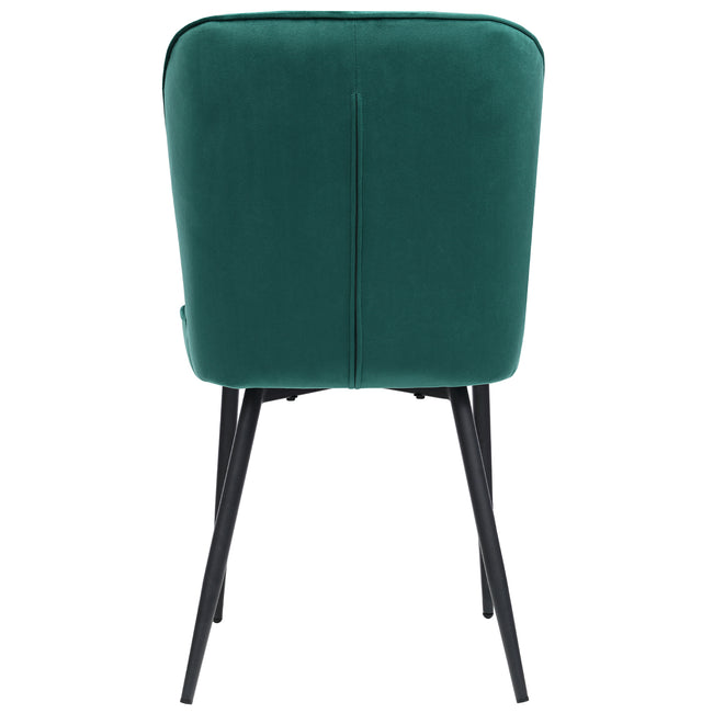 Velvet  dining chair (6 pcs), dark green, Modern Vanity Chair Kitchen Accent Occasional Chair with Metal Legs for Dining Room Living Room,upholstered chair  with backrest,seat in velvet metal_13