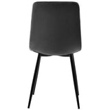 117×68cm Dining Table with 4 Chairs Set, Rectangular Dining Table Modern Kitchen Table Set,Dining Room Chair  dark grey Velvet Kitchen Chair,Black Table Legs_12