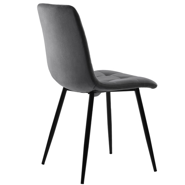 117×68cm Dining Table with 4 Chairs Set, Rectangular Dining Table Modern Kitchen Table Set,Dining Room Chair  dark grey Velvet Kitchen Chair,Black Table Legs_11