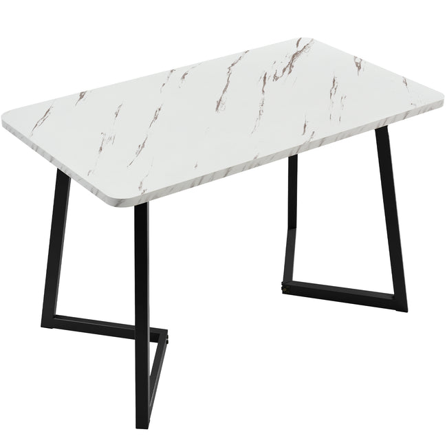 117×68cm Dining Table with 4 Chairs Set, Rectangular Dining Table Modern Kitchen Table Set,Dining Room Chair  dark grey Velvet Kitchen Chair,Black Table Legs_4
