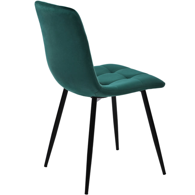 117×68cm Dining Table with 4 Chairs Set, Rectangular Dining Table Modern Kitchen Table Set,Dining Room Chair  Dark green Velvet Kitchen Chair,Black Table Legs_14