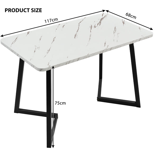 117×68cm Dining Table with 4 Chairs Set, Rectangular Dining Table Modern Kitchen Table Set,Dining Room Chair  dark grey Velvet Kitchen Chair,Black Table Legs_6
