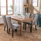 Set of 6 Modern Upholstered Velvet Dining Chairs, High-end Tufted Contemporary Kitchen Lounge Chairs with Solid Wood Legs, Riveted Trim and Knocker Ring, for Dining Room Living Room Restauran_8