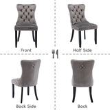 Set of 6 Modern Upholstered Velvet Dining Chairs, High-end Tufted Contemporary Kitchen Lounge Chairs with Solid Wood Legs, Riveted Trim and Knocker Ring, for Dining Room Living Room Restauran_4