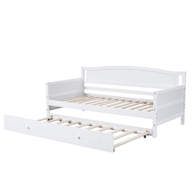 3FT Daybed with Trundle Bed Sofa Bed, Single Bed for guest, Pull out Trundle for Living Room and Bedroom ( 90 x190 cm)_5