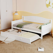 3FT Daybed with Trundle Bed Sofa Bed, Single Bed for guest, Pull out Trundle for Living Room and Bedroom ( 90 x190 cm)_0