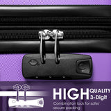 ABS Hard shell Travel Trolley Suitcase 4 wheel Luggage set Hand Luggage (28", Purple)_1