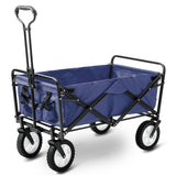 Garden Cart Foldable Pull Wagon Hand Cart Garden Transport Cart Collapsible Portable Folding Cart (Blue)_1