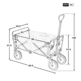 Garden Cart Foldable Pull Wagon Hand Cart Garden Transport Cart Collapsible Portable Folding Cart (Blue)_2