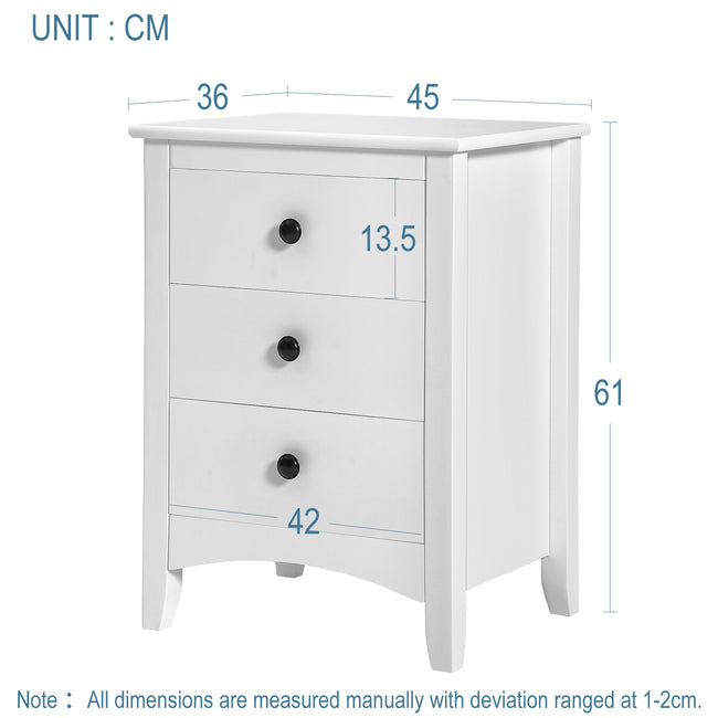 Bedside Cabinet White Chest of Drawers Bedroom Bedside Table_6
